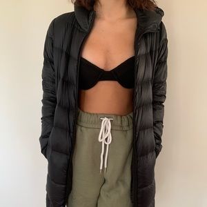 Black long puffer jacket